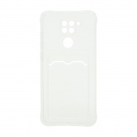 Чехол с кармашком для Xiaomi Redmi Note 9 прозрачный (001)