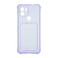 Чехол с кармашком для Xiaomi Redmi A1+ прозрачный (005) сиреневый