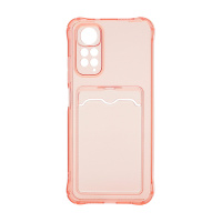 Чехол с кармашком для Xiaomi Redmi Note 11/Redmi Note 11S прозрачный (006) розовый
