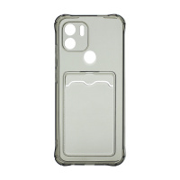 Чехол с кармашком для Xiaomi Redmi A1+ прозрачный (002) черный