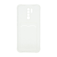 Чехол с кармашком для Xiaomi Redmi 9 прозрачный (001)