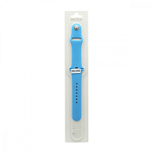 Силиконовый ремешoк для часов Apple Watch 38/40мм голубой (016) (S)
