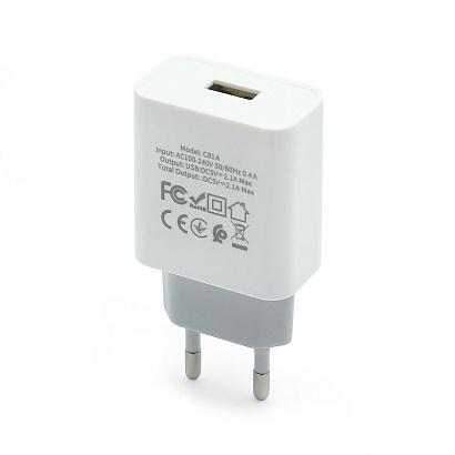СЗУ с выходом USB Hoco C81A (2.1A) белое