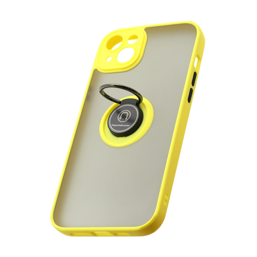 Чехол Shockproof Ring для Apple iPhone 14 Plus/6.7 (001) желто-черный