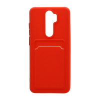 Чехол с кармашком и цветными кнопками для Xiaomi Redmi Note 8 Pro (010) красный