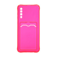 Чехол с кармашком для Samsung Galaxy A50/A30S/A50S прозрачный (010) красный