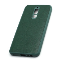 Чехол силиконовый с кожаной вставкой Leather Cover для Xiaomi Redmi 8 зеленый