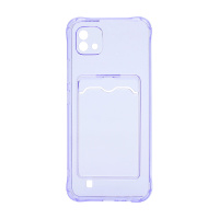 Чехол с кармашком для Realme C11 2021/C20 прозрачный (005) сиреневый