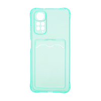 Чехол с кармашком для Xiaomi Redmi Note 11/Redmi Note 11S прозрачный (007) мятный