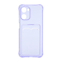 Чехол с кармашком для Realme 10 4G прозрачный (005) сиреневый