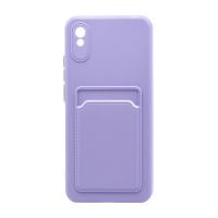 Чехол с кармашком и цветными кнопками для Xiaomi Redmi 9A (008) сиреневый
