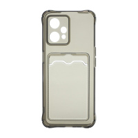 Чехол с кармашком для Realme 9 4G/9 Pro Plus прозрачный (002) черный