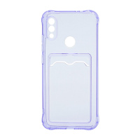 Чехол с кармашком для Xiaomi Redmi Note 7 прозрачный (005) сиреневый