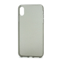 Чехол силиконовый с блестками прозрачный для Apple iPhone XS Max темный