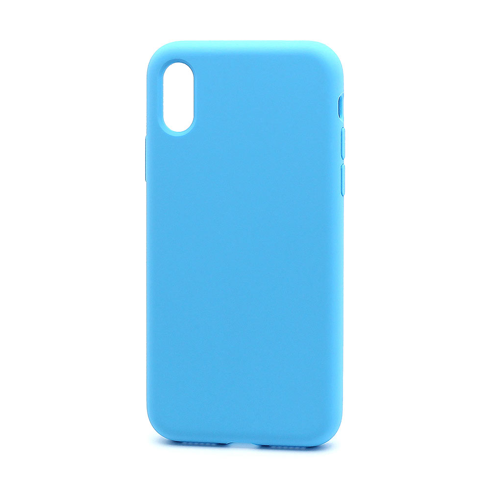 Чехол Silicone Case без лого для Apple iPhone X/XS (полная защита) (016) голубой, купить в Новосибирске | Артикул: 181028 | Алло, мама