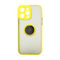 Чехол Shockproof Ring для Apple iPhone 14 Pro Max/6.7 (001) желто-черный