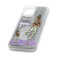 Чехол InstaGlamour силикон для Apple iPhone 12/12 Pro/6.1 жидкий с блестками (026)