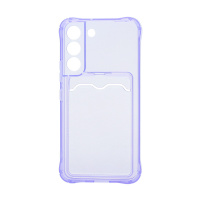 Чехол с кармашком для Samsung Galaxy S22 прозрачный (005) сиреневый