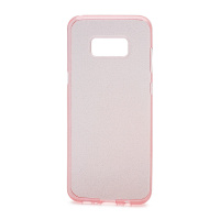 Чехол силиконовый с блестками прозрачный для Samsung Galaxy S8 Plus розовый
