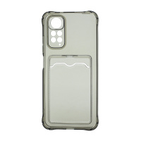 Чехол с кармашком для Xiaomi Redmi Note 11/Redmi Note 11S прозрачный (002) черный