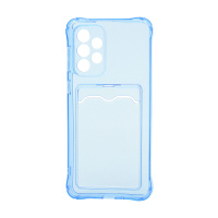 Чехол с кармашком для Samsung Galaxy A33 прозрачный (003) голубой