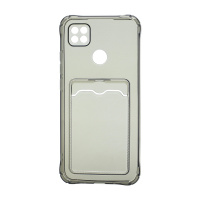 Чехол с кармашком для Xiaomi Redmi 9C/Redmi 10A прозрачный (002) черный