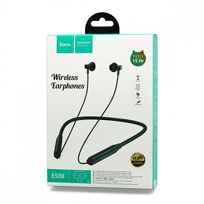 Наушники с микрофоном Bluetooth Hoco ES58 зеленые