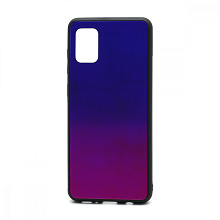 Чехол со стеклянной вставкой Gradient для Samsung Galaxy A31 (005) сине-фиолетовый