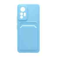 Чехол с кармашком и цветными кнопками для Xiaomi 12 Lite (007) голубой