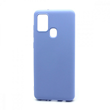 Чехол Silicone Case NEW ERA (накладка/силикон) для Samsung Galaxy A21S голубой