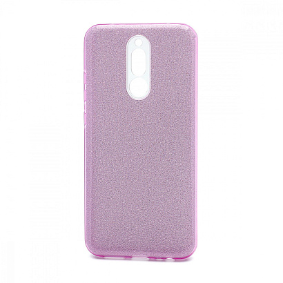 Чехол Fashion с блестками силикон-пластик для Xiaomi Redmi 8 фиолетовый