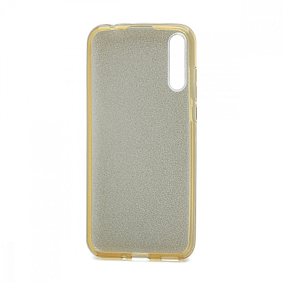 Чехол Fashion с блестками силикон-пластик для Huawei Y8p золотистый