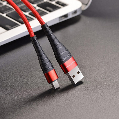 Кабель USB - Micro USB Borofone BX32 "Munificent" (5А, 100см) красный