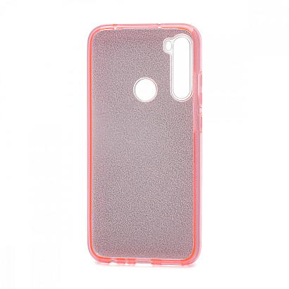 Чехол Fashion с блестками силикон-пластик для Xiaomi Redmi Note 8 розовый