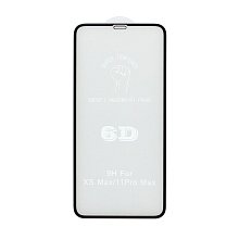 Защитное стекло 6D Premium для Apple iPhone 11 Pro Max/XS Max черное тех. пак