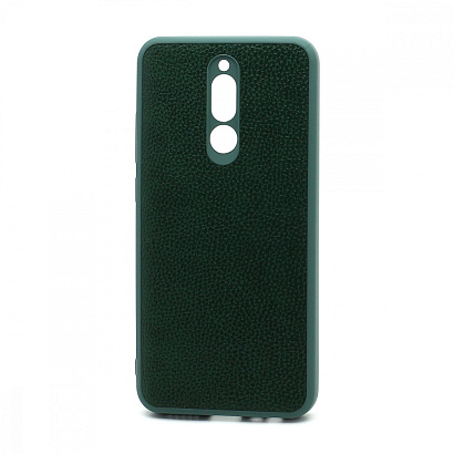 Чехол силиконовый с кожаной вставкой Leather Cover для Xiaomi Redmi 8 зеленый