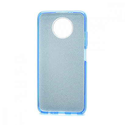 Чехол Fashion с блестками силикон-пластик для Xiaomi Redmi Note 9T голубой