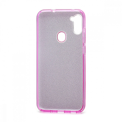 Чехол Fashion с блестками силикон-пластик для Samsung Galaxy A11/M11 фиолетовый