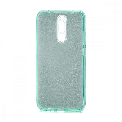 Чехол Fashion с блестками силикон-пластик для Xiaomi Redmi 8 зеленый