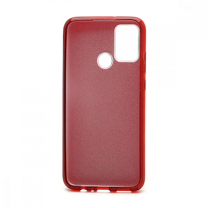 Чехол Fashion с блестками силикон-пластик для Huawei Honor 9A красный
