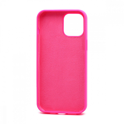 Чехол Silicone Case без лого для Apple iPhone 12 Pro Max/6.7 (полная защита) (047) ярко розовый