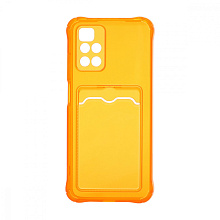 Чехол с кармашком для Xiaomi Redmi 10 прозрачный (009) оранжевый