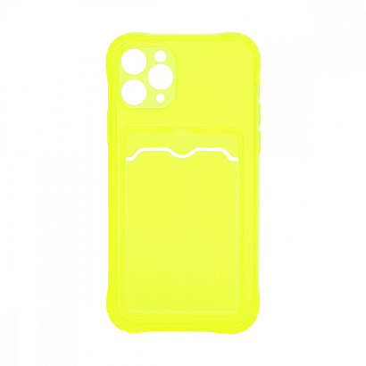 Чехол с кармашком для Apple iPhone 11 Pro/5.8 прозрачный (008) салатовый