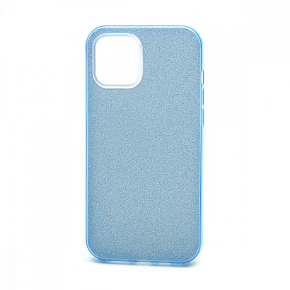 Чехол Fashion с блестками силикон-пластик для Apple iPhone 12 Pro Max/6.7 голубой