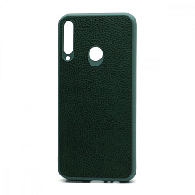 Чехол силиконовый с кожаной вставкой Leather Cover для Huawei Honor 9C/P40 Lite E зеленый