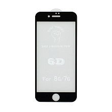Защитное стекло 6D Premium для Apple iPhone 7/8/SE 2020 черное тех. пак