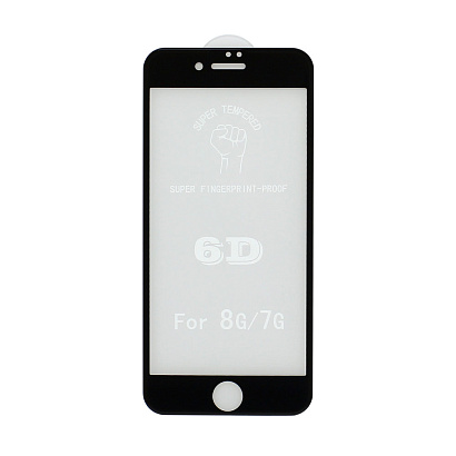Защитное стекло 6D Premium для Apple iPhone 7/8/SE 2020 черное тех. пак