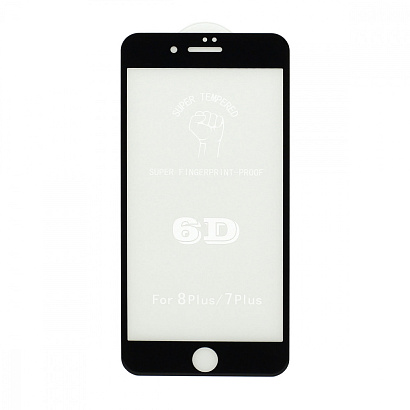 Защитное стекло 6D Premium для Apple iPhone 7 Plus/8 Plus черное тех. пак