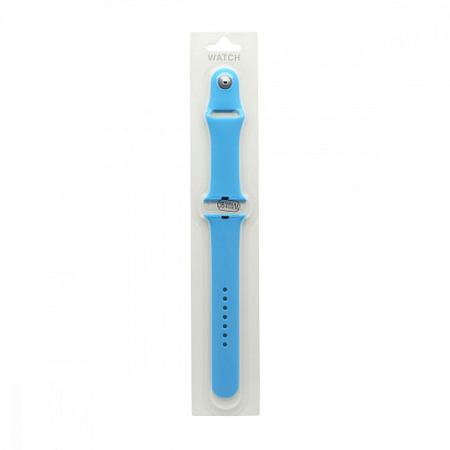 Силиконовый ремешoк для часов Apple Watch 38/40мм голубой (016) (L)