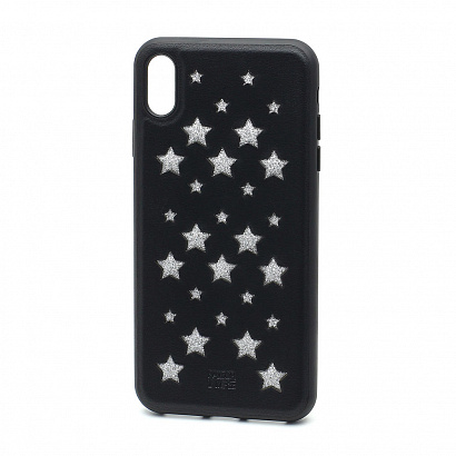 Чехол Raigor Inverse звезды (накладка/пластик-кожа) для Apple iPhone XS Max серебристый
